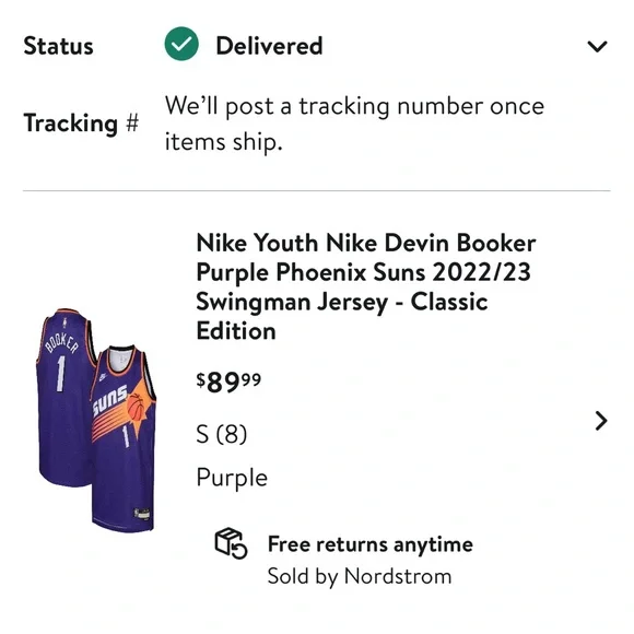 Nike Suns Basketball Jersey - Purple